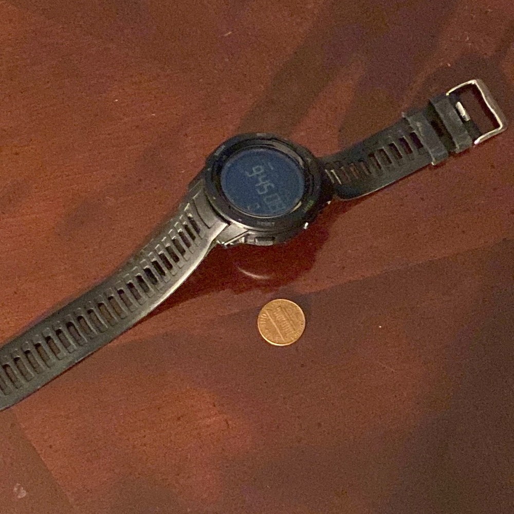 Black silicone banded watch